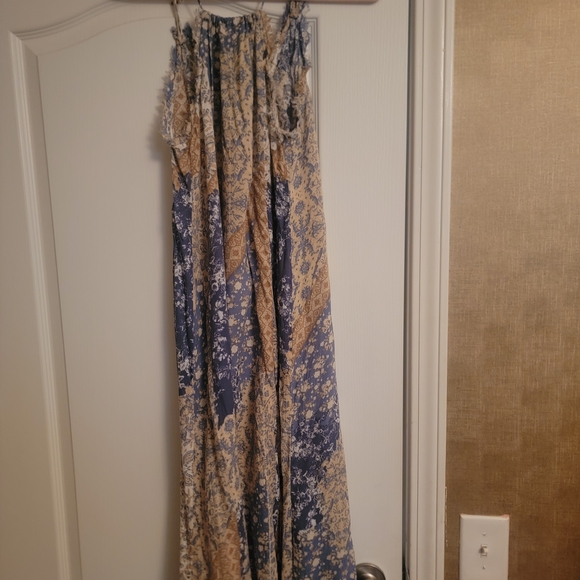 FP Movement by Free People Blue and Cream Patchwork Maxi Dress - Picture 8 of 9